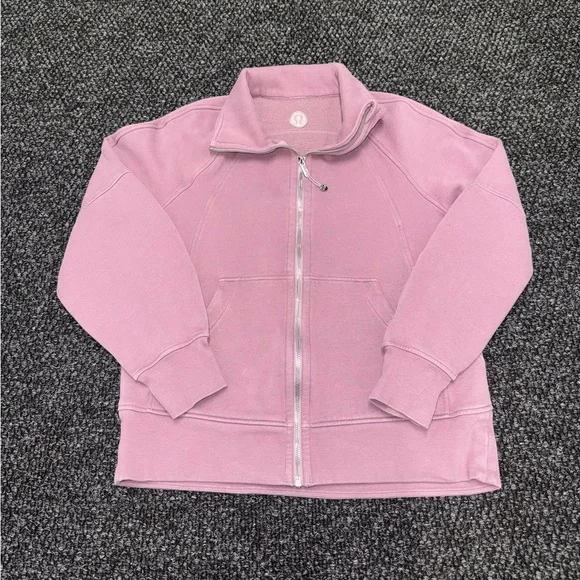 Lululemon Scuba Full Zip Jacket Pink XS/S Zip Up Sweatshirt Thumbholes - Picture 1 of 9